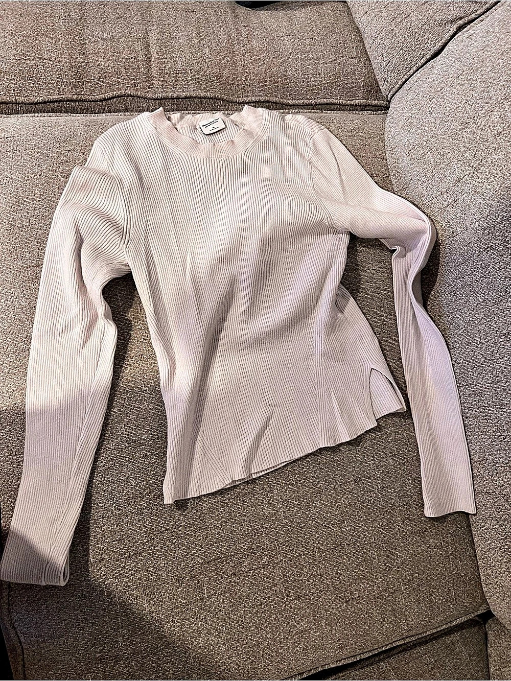 Abercrombie & Fitch Soft AF Collection Ribbed Crewneck Sweater in Pink Size